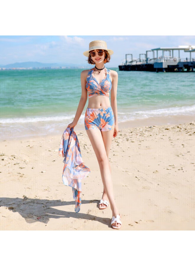 Skin-friendly Yifu Sun Protection Swimsuit For Women, Bikini Three-piece Set, Korean Hot Spring Boyshort, Fashionable Slimming, Korean Style Two-piece Swimwear - Image 3