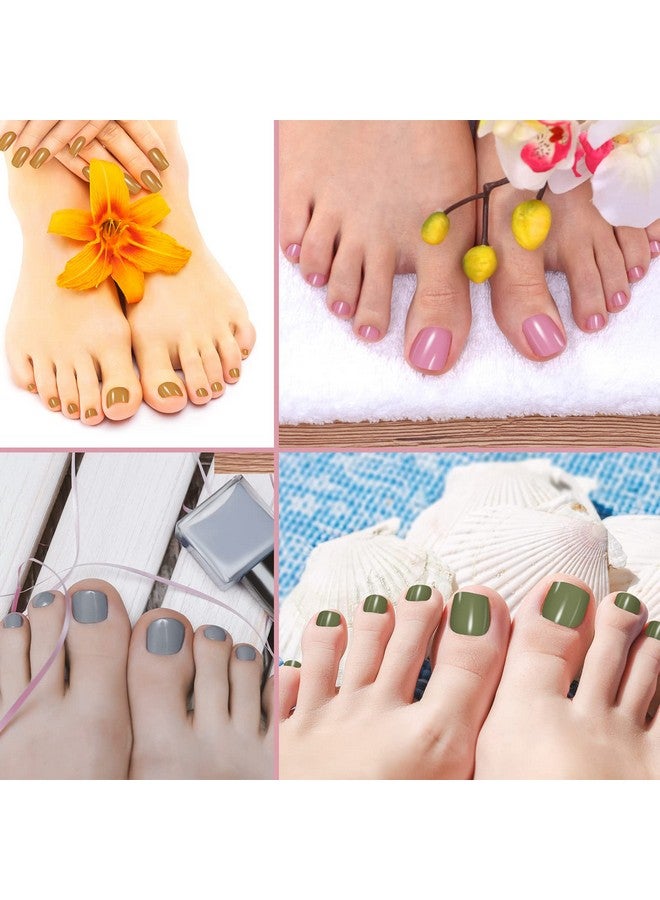 Leelosp 264 Pieces 12 Sheets Toenail Polish Stickers Strips Full Toe Nail Wraps Adhesive Toe Nail Wraps Diy Solid Color Toe Nails Manicure Decal With 2 Pieces Nail Files For Women Girls Nail (Warm Colors) - Image 5