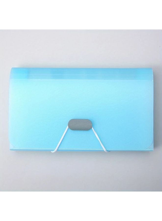 A6 Expanding File Folder Organizer With Elastic Closure Transparent Document Clips Multi Color - Image 1