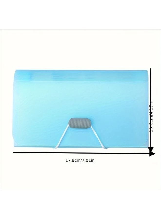 A6 Expanding File Folder Organizer With Elastic Closure Transparent Document Clips Multi Color - Image 3
