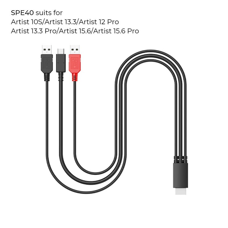 XP-PEN XPPen 3-in-1 Cable only for XPPen Artist12 Pro, Artist13.3Pro, Artist13.3Pro V2, Artist15.6 Pro V2, Artist15.6 Pro Drawing Pen Tablets  - Image 2