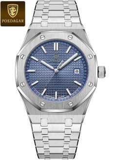 Silver shell blue surface steel belt model