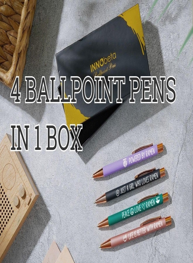 InnoBeta Ramen Gifts, Powered by Ramen, Japanese Gifts, Ballpoint Pen Set of 4 - Image 2
