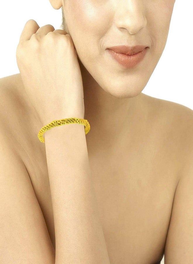ZIVOM® Twister 22K Gold Plated Slim Gold Bangle Pair Set Of 2 For Women Gift - Image 5