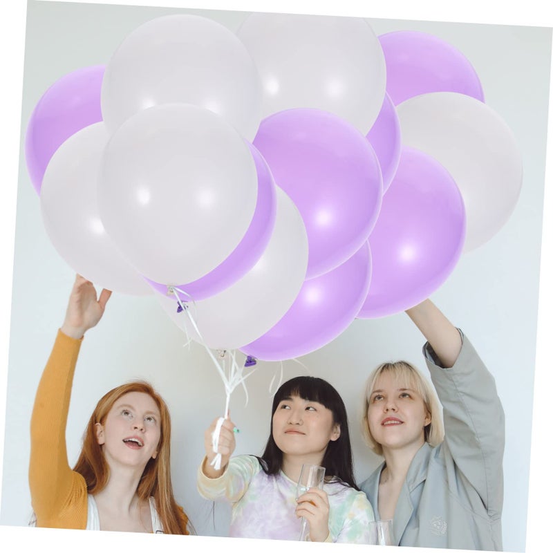Light Purple Round Latex Birthday Balloons Party Decorations 100 Pieces - Image 4