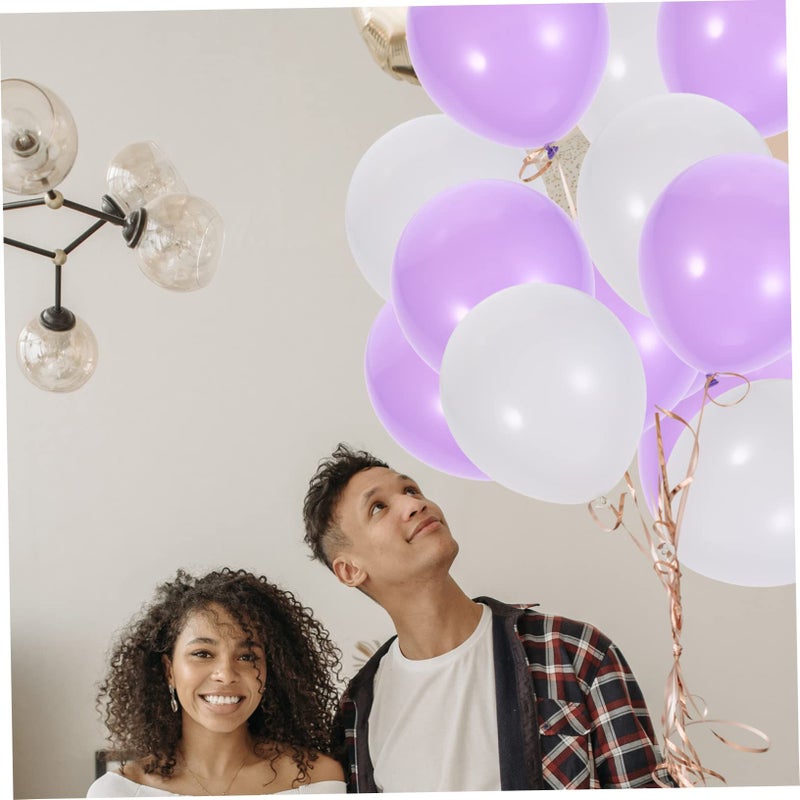 Light Purple Round Latex Birthday Balloons Party Decorations 100 Pieces - Image 3