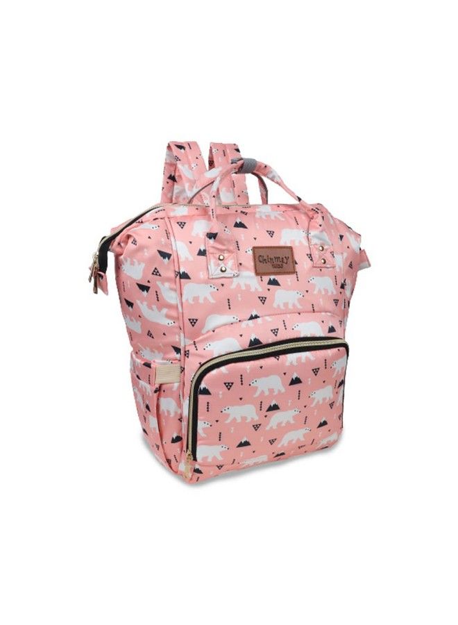 Chinmay Kids Diaper Bag Nursing Maternity Backpack Waterproof Multifunctional Travel Bag Large Size (20 X 18 X 40 Cms)(Blue) (Peach Bear)  - Image 1