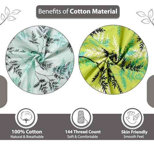 Divine Casa 144 TC Floral Printed 100% Cotton Single Bed Bedsheets Combo Pack of 2-145 x 223 CM - Image 4