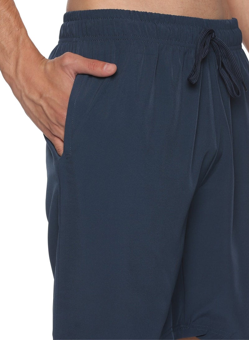 ملابس RSO شورت رياضي كاجوال من البوليستر للرجال - أزرق أكسفورد - Image 3