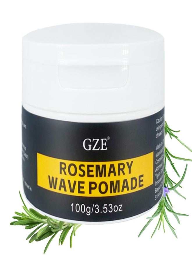 Vemofoper GZE rosemary wave pomade 360 Waves Hair Cream, Waves Grease for Men, Strong Hold, 360 Wave Training Wave Butter for Layered Waves, Moisture, Control and Silky Shine, Black - Image 1