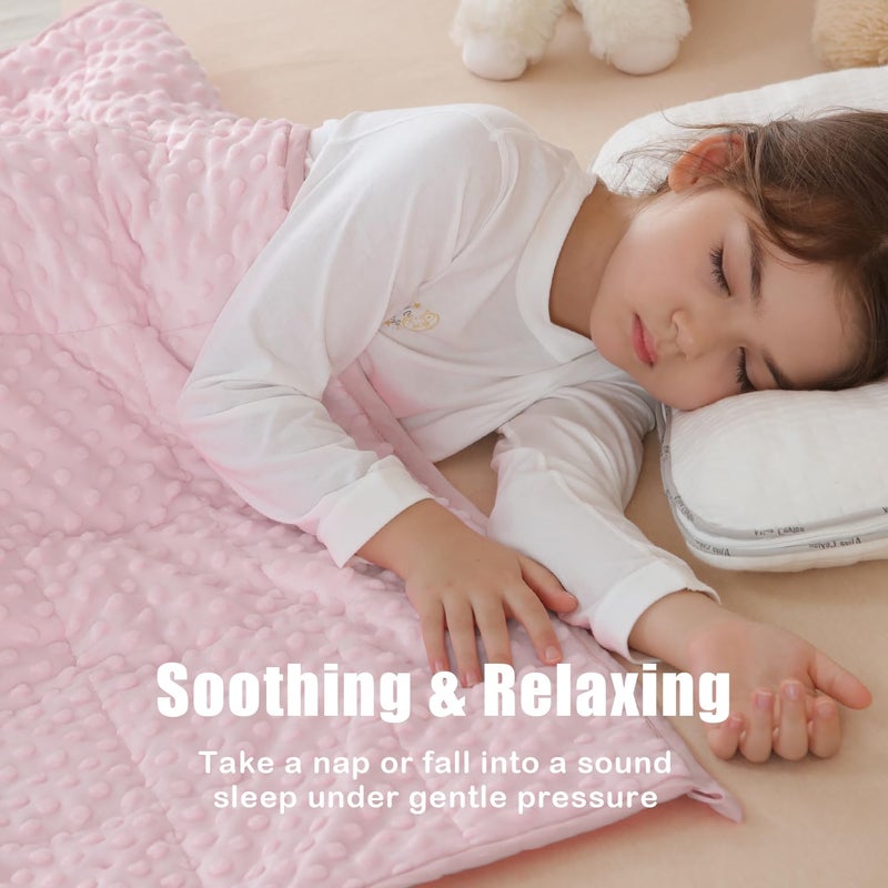 Sivio Weighted Blanket  Minky Dots Weighted Blanket Soft and Cozy Cooling Heavy Blanket for Bed  Calm and Nap  School and Home 3lbs 36 x 48inches  Pink - Image 4
