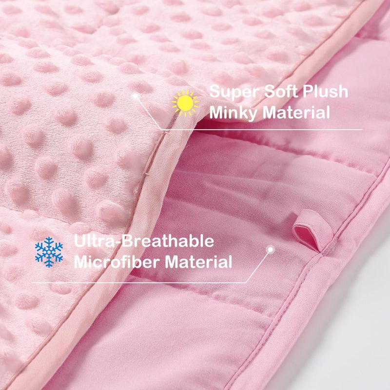 Sivio Weighted Blanket  Minky Dots Weighted Blanket Soft and Cozy Cooling Heavy Blanket for Bed  Calm and Nap  School and Home 3lbs 36 x 48inches  Pink - Image 3