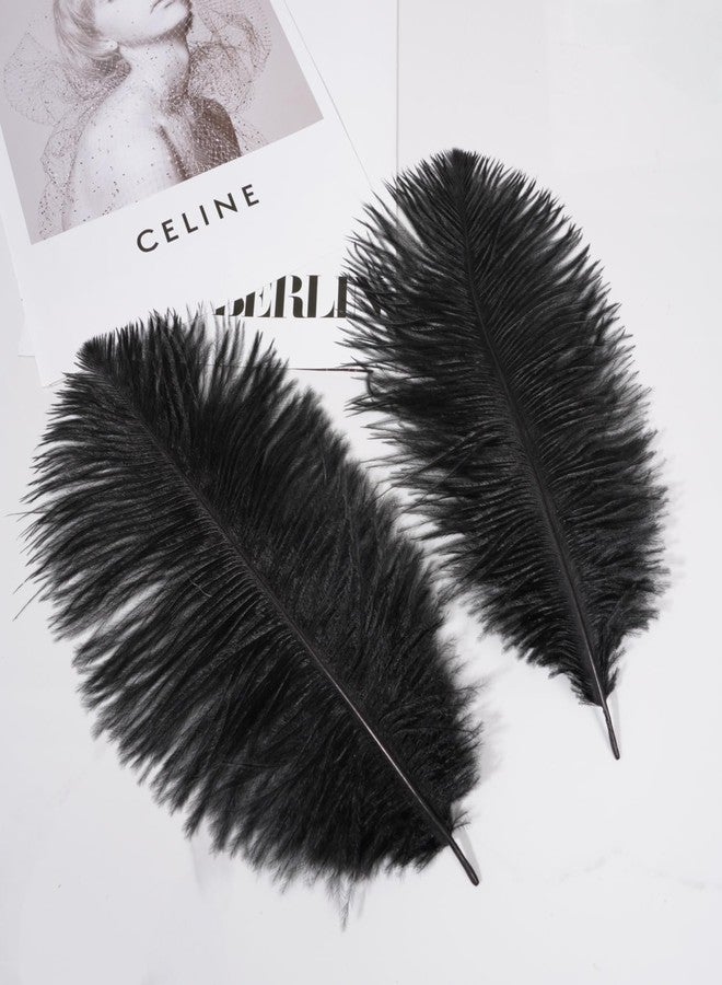Shekyeon Black 10-12inch 25-30cm Ostrich Feather Home Decoration DIY Craft Pack of 10 - Image 5