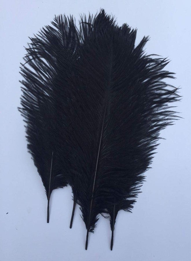 Shekyeon Black 10-12inch 25-30cm Ostrich Feather Home Decoration DIY Craft Pack of 10 - Image 2