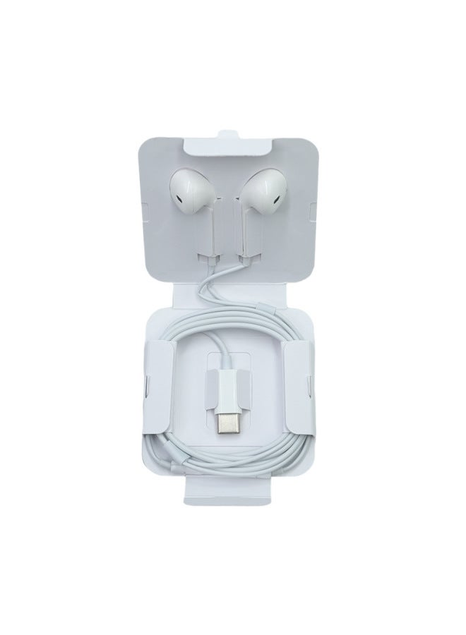 Applicable To Apple IPhone/Type-c Wired Headset Semi-in-ear Wire Control Cracking Version 15 Generation Type-c Headset-Color:15 Headphones C Port Copper Ring Speaker (with Packaging)  - Image 5