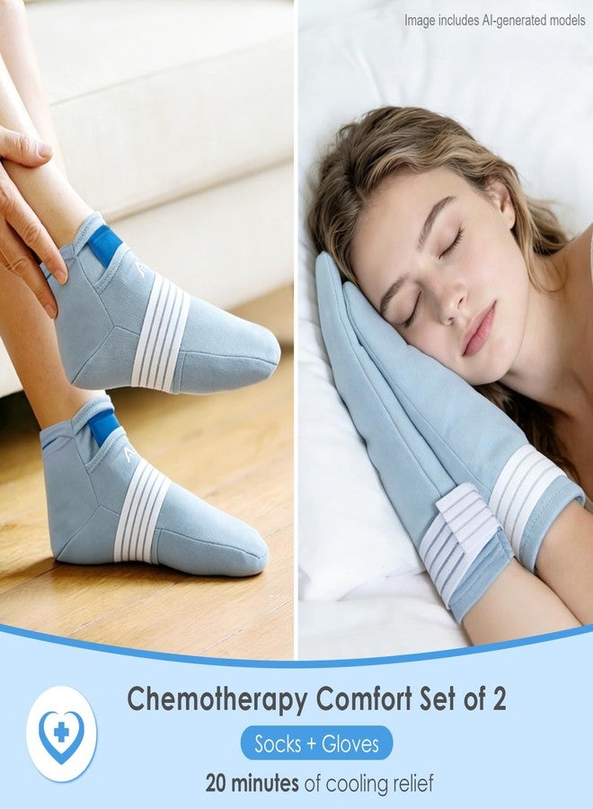 Atsuwell Chemo Gloves and Socks for Neuropathy, Cold Therapy Socks & Cooling Gloves for Soothing Hand Foot Discomfort, Reusable Hand Foot Ice Pack Chemo Care Package for Women and Men, Blue, S/M - Image 3