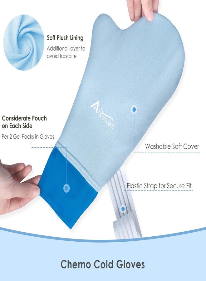 Atsuwell Chemo Gloves and Socks for Neuropathy, Cold Therapy Socks & Cooling Gloves for Soothing Hand Foot Discomfort, Reusable Hand Foot Ice Pack Chemo Care Package for Women and Men, Blue, S/M - Image 4