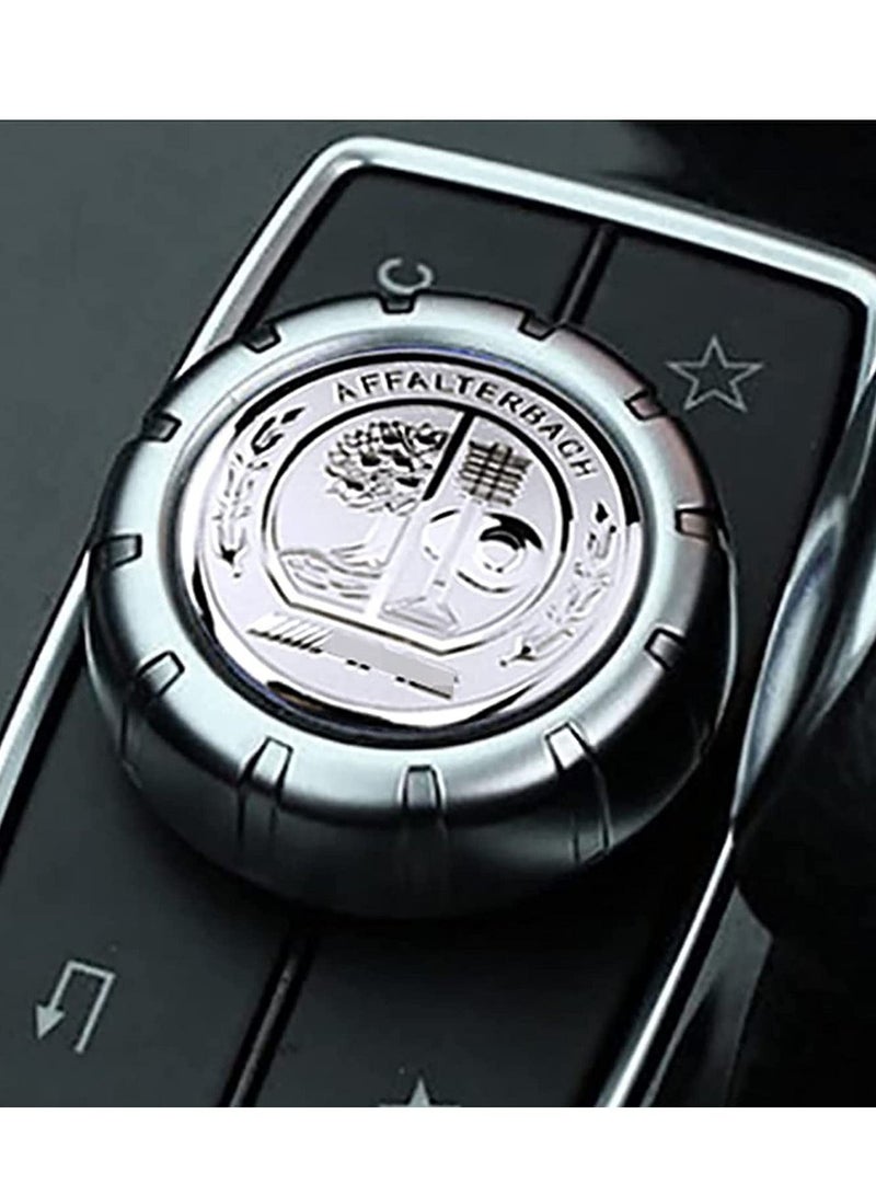 Excefore غطاء زينة وملصقات وشعارات ومقابض أزرار التحكم في الوسائط المتعددة المعدلة المعدنية لسيارات مرسيدس بنز A B E GLK GLA CLA GLE ML GL Class (مقبض 29 مم، فضي) - Image 1