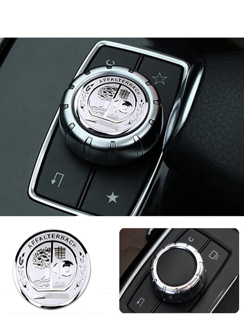 Excefore غطاء زينة وملصقات وشعارات ومقابض أزرار التحكم في الوسائط المتعددة المعدلة المعدنية لسيارات مرسيدس بنز A B E GLK GLA CLA GLE ML GL Class (مقبض 29 مم، فضي) - Image 3