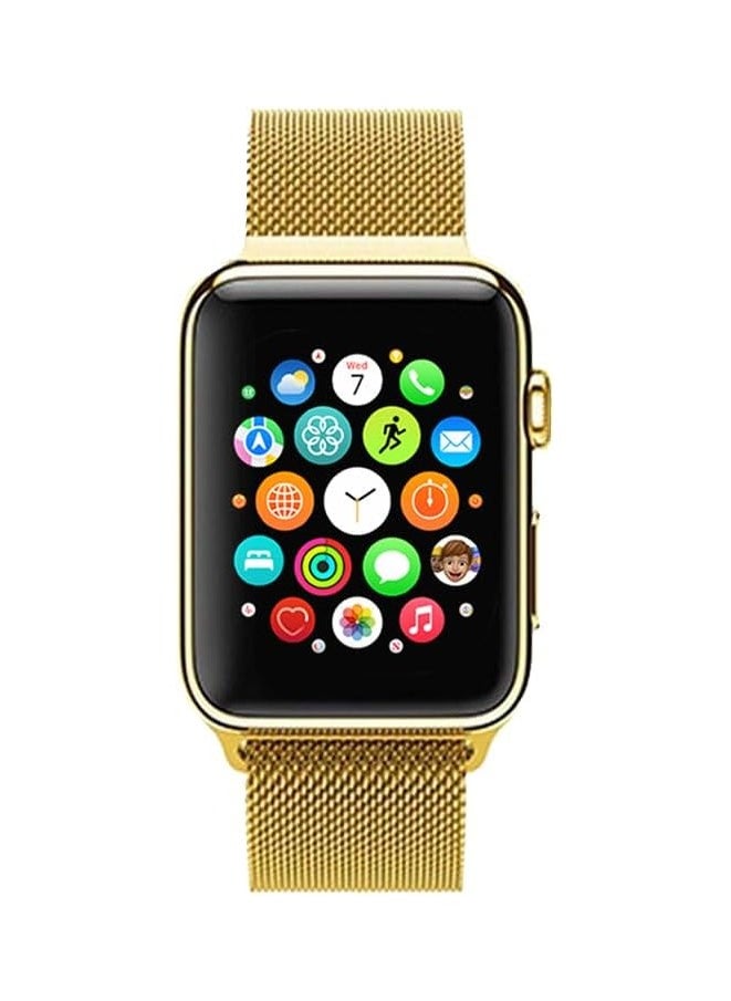FITIT FITIT Stainless Steel Metal Strap Milanese Loop Alloy Replacement for iWatch Series 9 and Below, 38mm 40mm 41mm with powerful Magnetic lock, Gold.  - Image 2
