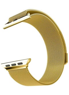 FITIT FITIT Stainless Steel Metal Strap Milanese Loop Alloy Replacement for iWatch Series 9 and Below, 38mm 40mm 41mm with powerful Magnetic lock, Gold.  - Image 5
