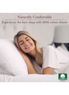 California Design Den California Design Den Soft 100% Cotton Sheets King Size Bed Sheets Set with Deep Pockets, King Bedding Set for White Sheets, Cooling Sheets with Sateen Weave (White)  - Image 2