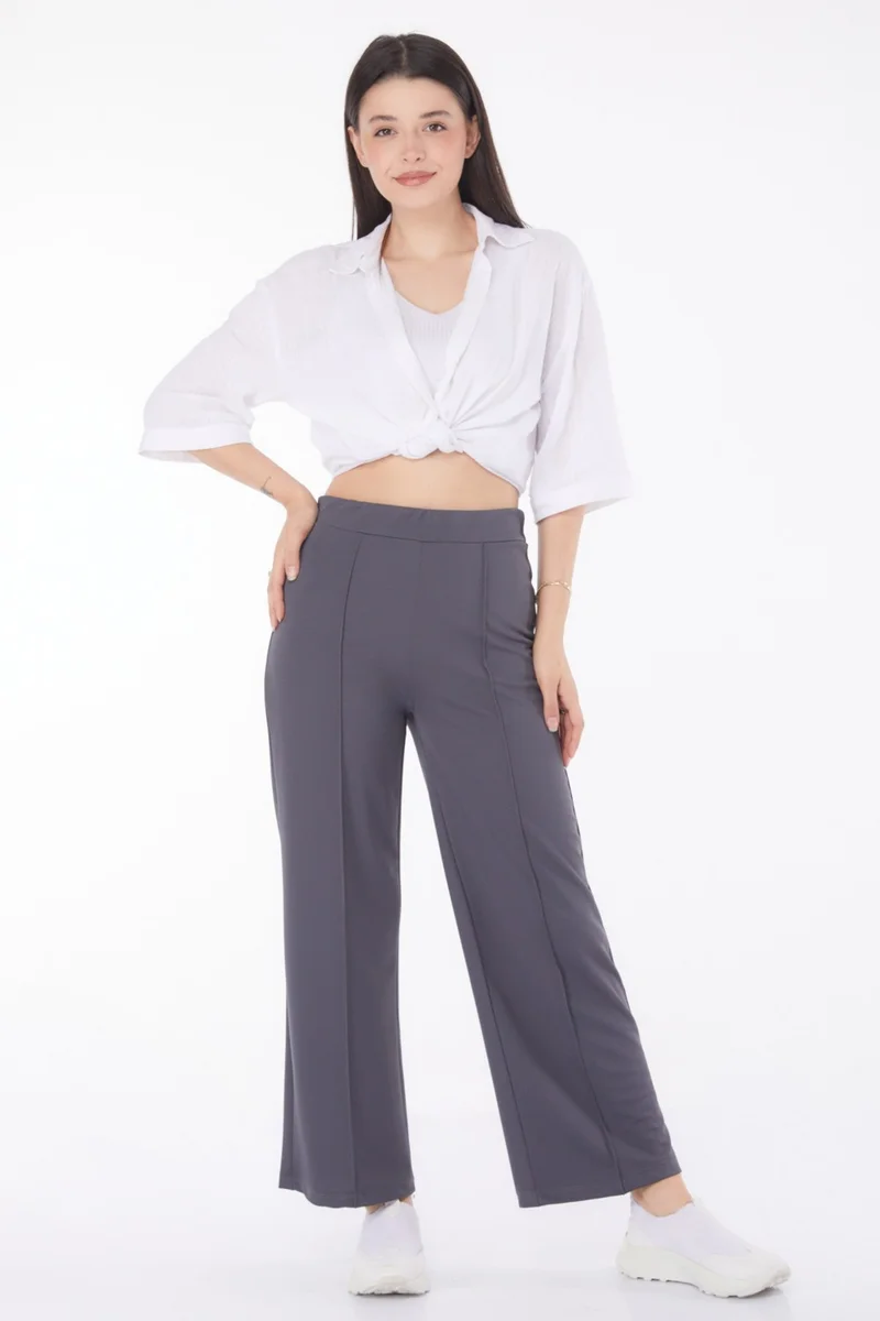 Tofisa Plain Mid Women's Anthracite Trousers - 23868