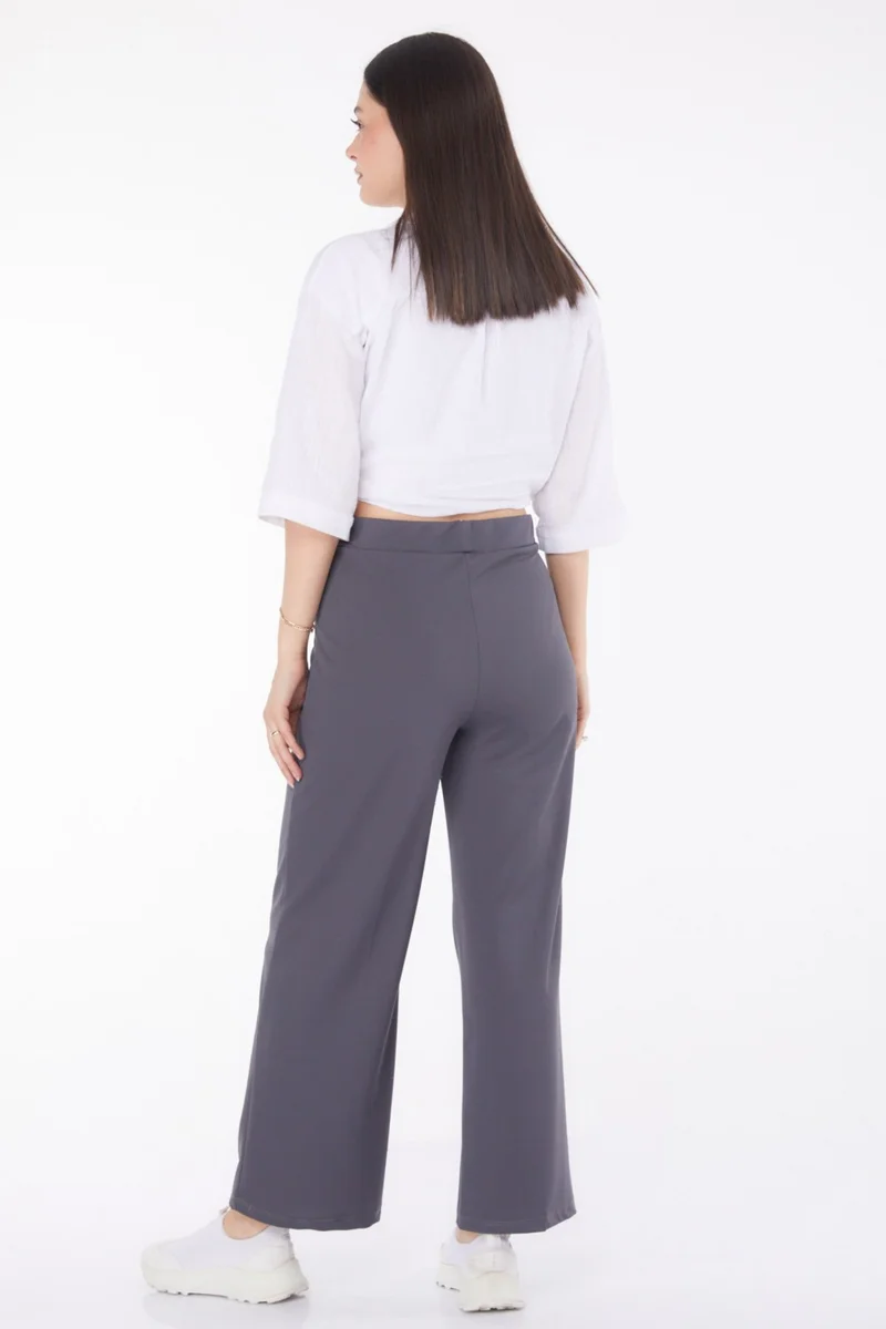 Tofisa Plain Mid Women's Anthracite Trousers - 23868