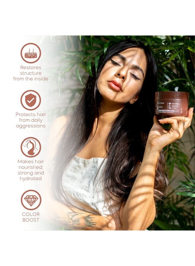 Nutree Professional Dark Brown Color BONDOX HAIR 8.8 oz - Color Depositing Mask - Dark Brown - Marine Collagen and Almond Oil - Formaldehyde-Free - Repairs the Hair Elasticity & Flexibility, Softens, Moisturizers - Image 2