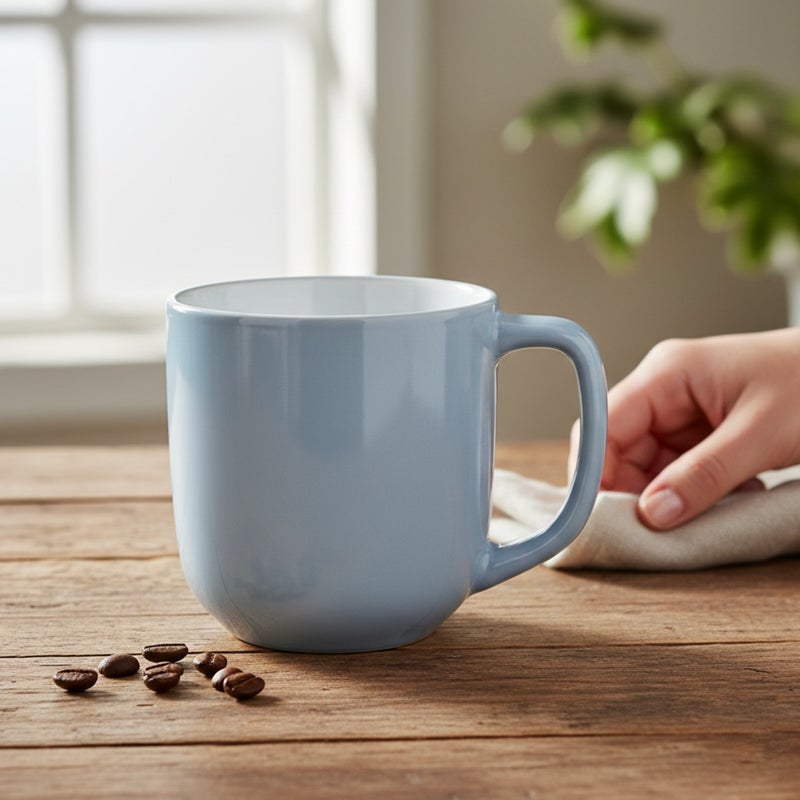 Cuisine Art Stoneware IVY 4PCS Mug Set | 420 ML Blue Coffee Mug Set | Durable Coffee Cup Set for Home & Office | Cups for Cappuccino, Latte, Tea & Cocoa Restaurant Coffee Mugs - Image 3