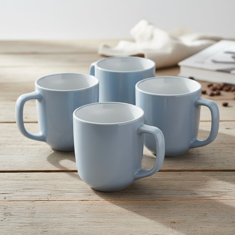 Cuisine Art Stoneware IVY 4PCS Mug Set | 420 ML Blue Coffee Mug Set | Durable Coffee Cup Set for Home & Office | Cups for Cappuccino, Latte, Tea & Cocoa Restaurant Coffee Mugs - Image 2