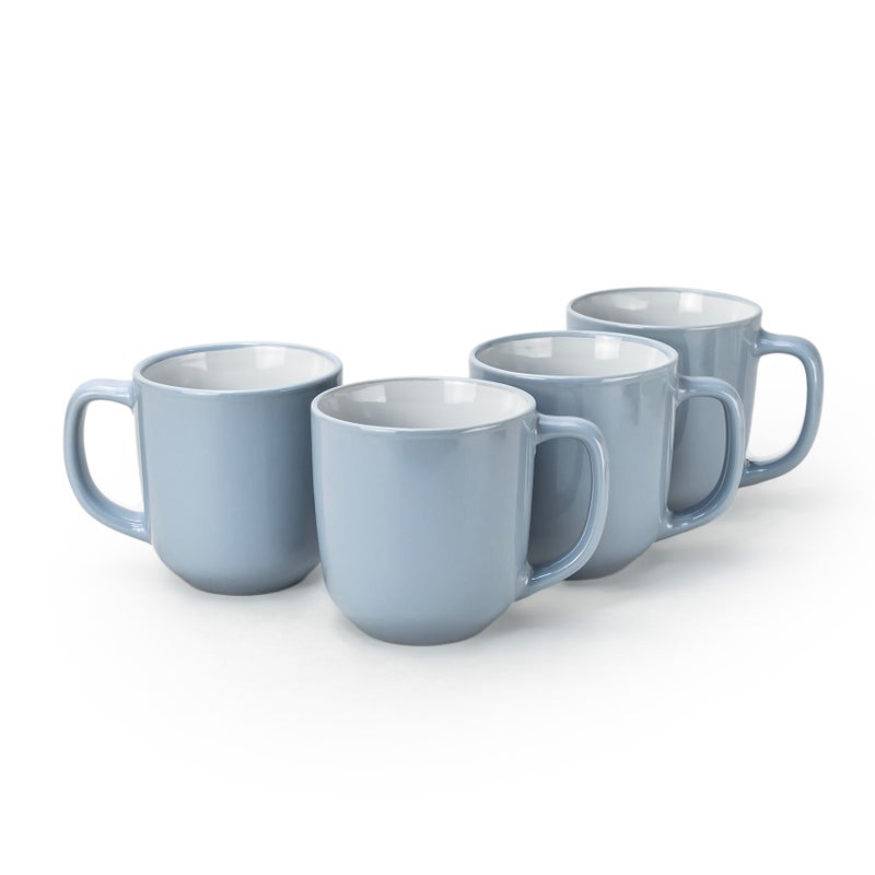Cuisine Art Stoneware IVY 4PCS Mug Set | 420 ML Blue Coffee Mug Set | Durable Coffee Cup Set for Home & Office | Cups for Cappuccino, Latte, Tea & Cocoa Restaurant Coffee Mugs - Image 1