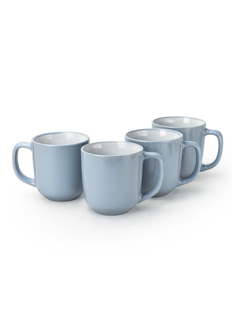 Cuisine Art Stoneware IVY 4PCS Mug Set | 420 ML Blue Coffee Mug Set | Durable Coffee Cup Set for Home & Office | Cups for Cappuccino, Latte, Tea & Cocoa Restaurant Coffee Mugs - Image 1