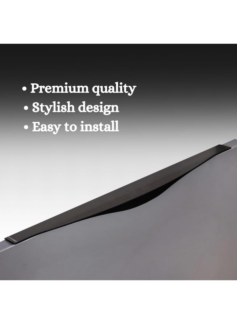 FIT N FORGET FIT N FORGET Round 10 inch Black Aluminum Profile Handle for KitchenWardrobe Kitchen HandleCabinet HandlePack of 1  - Image 3