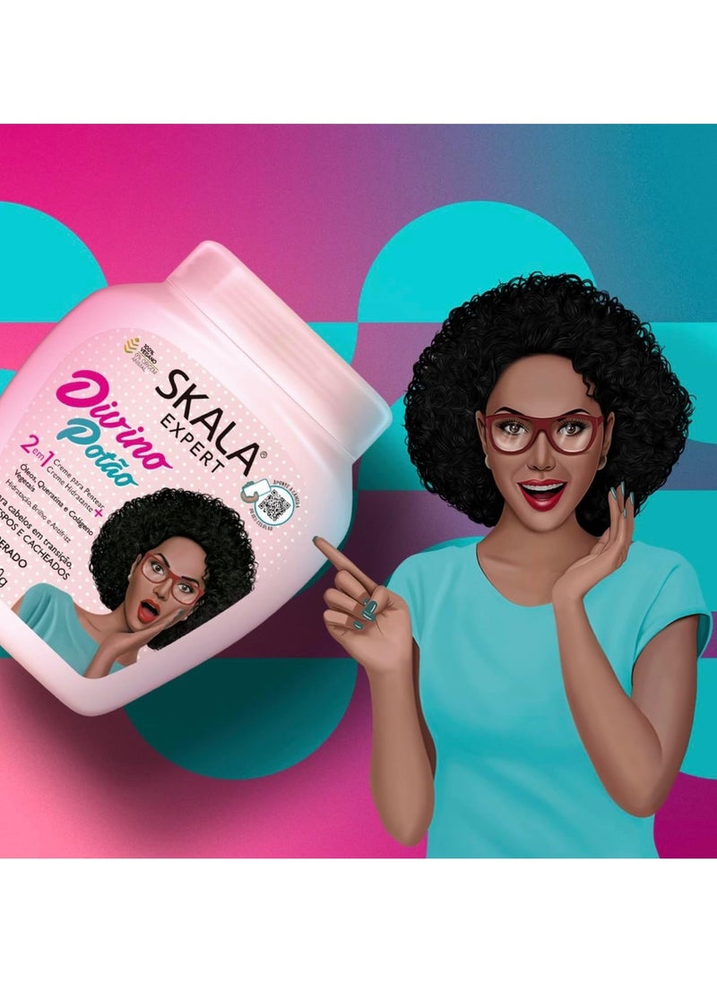 SKALA Skala Expert Divino Potão 2-in-1 Hair Treatment Cream – 1000g / 35.2 oz | Deep Moisturizing Vegan Hair Mask for Curly, Wavy & Coily Hair – Anti-Frizz & Curl-Defining Formula – Sulfate & Silicone Free  - Image 5