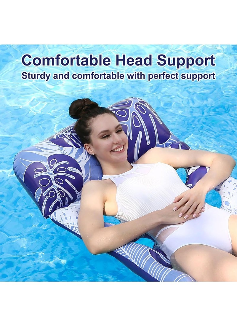 TAPIT - 180x80cm Inflatable Pool Float for Adults Eco-Friendly Ventilated Breathable Floating Beds Portable Water Lounger Beach Lake Pool Party Family Use Supports 150kg Weight (Blue) - Image 1