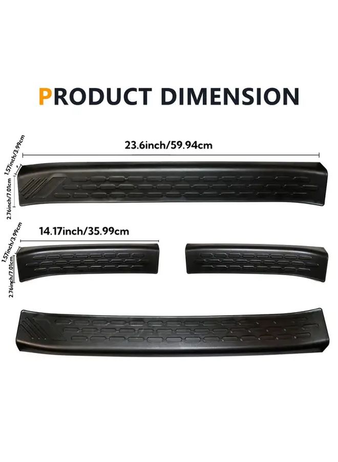 4Pcs Black PVC Door Sill Protector Guards for Ford Bronco 2021 2025 Front Rear Entry Scuff Plate Welcome Pedal Cover Durable Stylish Protection - Image 2