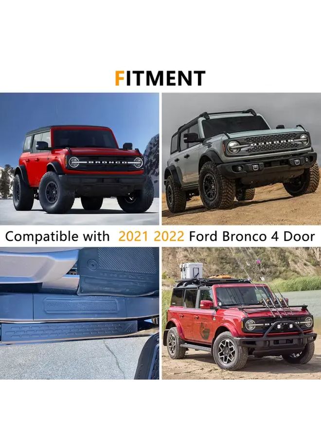 4Pcs Black PVC Door Sill Protector Guards for Ford Bronco 2021 2025 Front Rear Entry Scuff Plate Welcome Pedal Cover Durable Stylish Protection - Image 5