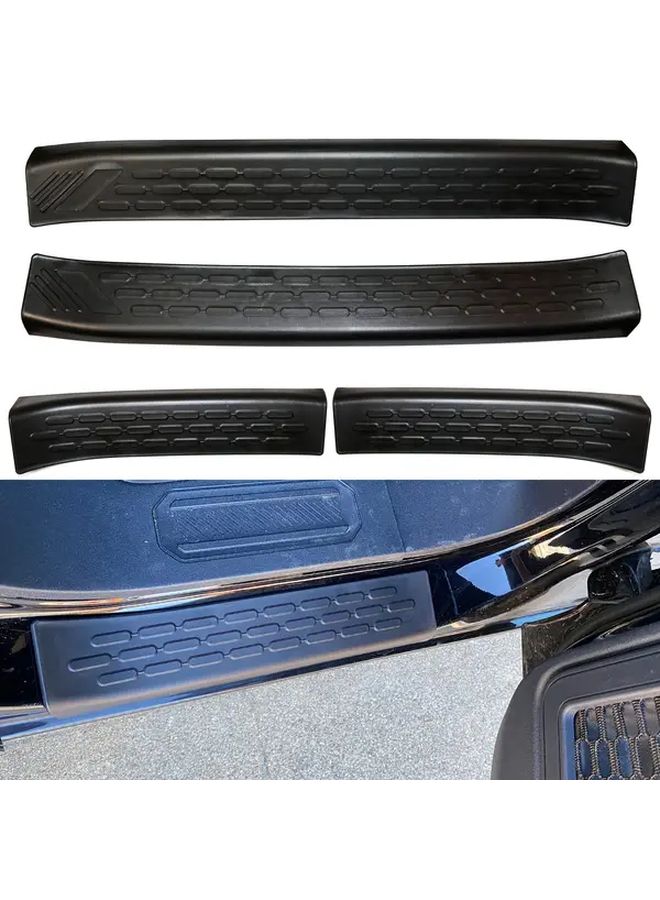 4Pcs Black PVC Door Sill Protector Guards for Ford Bronco 2021 2025 Front Rear Entry Scuff Plate Welcome Pedal Cover Durable Stylish Protection - Image 1