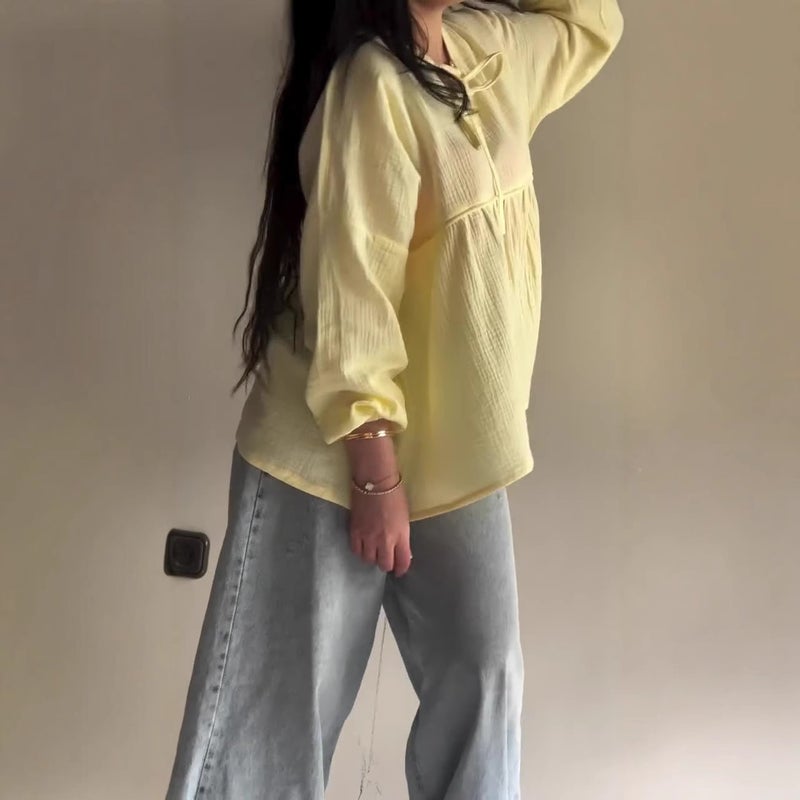 2025 Export Women'S New Fashion Simple Casual Long-Sleeved Lazy Loose Tops - Image 5