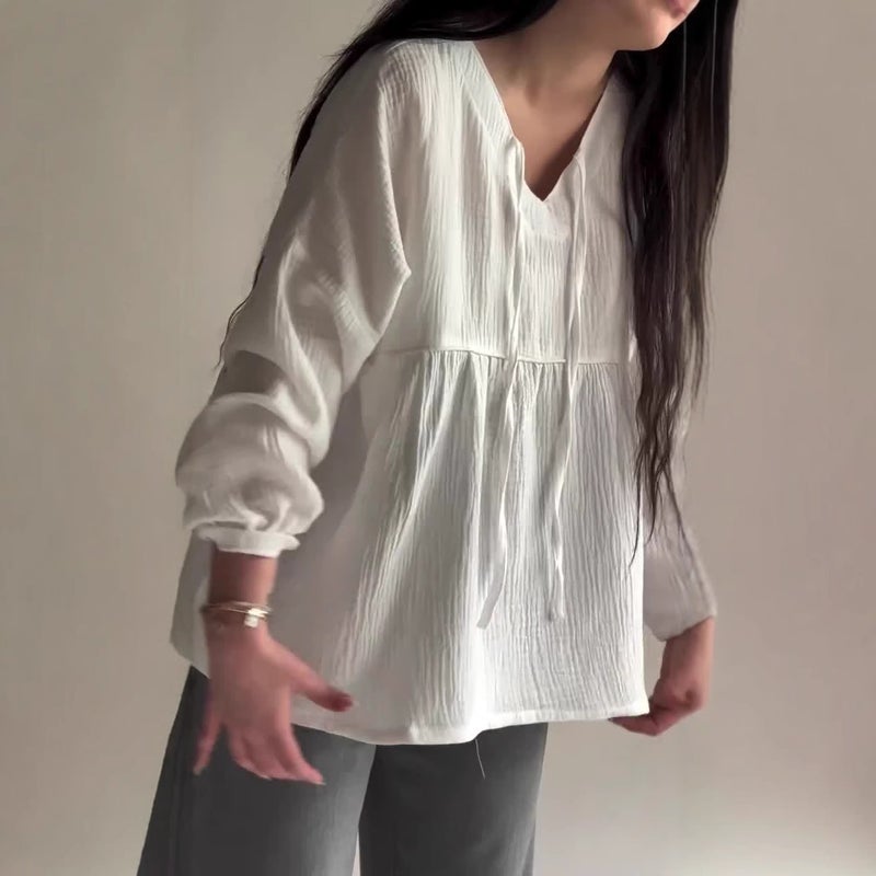 2025 Export Women'S New Fashion Simple Casual Long-Sleeved Lazy Loose Tops - Image 4