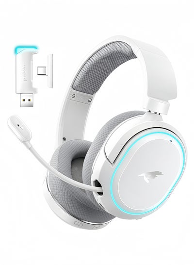Picun G2 Wireless Gaming Headset, 7.1 Surround Sound, 2.4GHz USB Gaming Headphones with Bluetooth 5.4, 100H Battery, ENC Noise Canceling Mic, RGB Light, Wireless Headset for PC PS5 PS4 Mac Switch