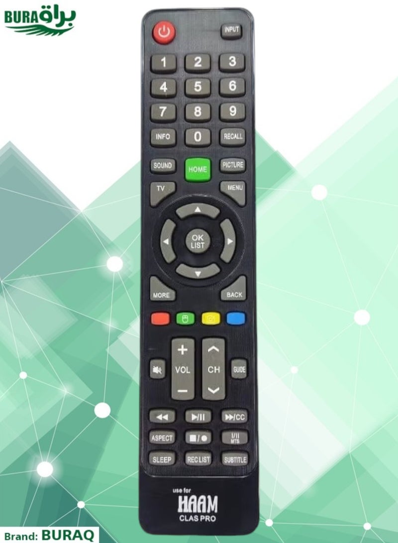 BURAQ Replacement Remote Control For Haam Tv Lcd Led Class Pro Lcd Led Tvs - Black