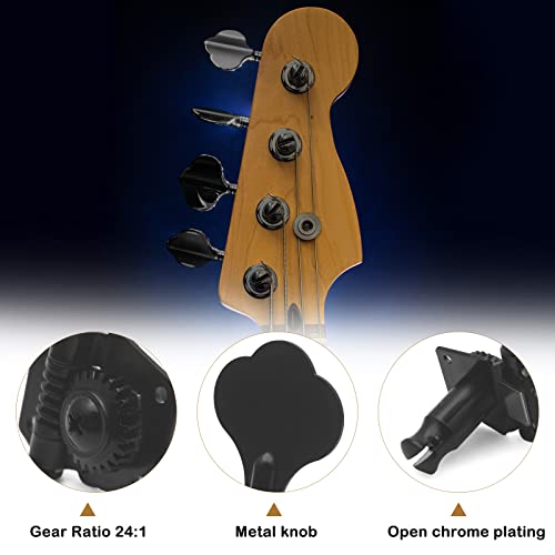 MAXCHEER Guitar Bass Tuners Bass Guitar Tuning Keys,Ratio Headstock Sealed Machine Head Replacement for Electric Jazz Bass or Precision Instruments - Image 3