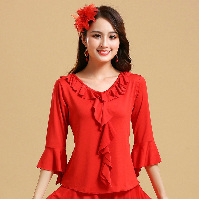 Square Dance Costume Dancing Clothes Modal New Fitness Dance Practice Yangko Dance Performance Clothes Long Sleeve Pants Skirt Set - Image 1