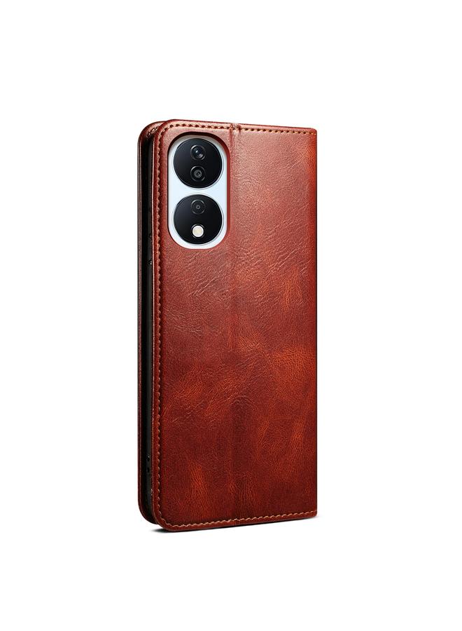 اس-توب جراب لهاتف Honor Play 8T 5G / X7b جراب هاتف جلدي من الشمع الزيتي بنسيج Crazy Horse - Image 4