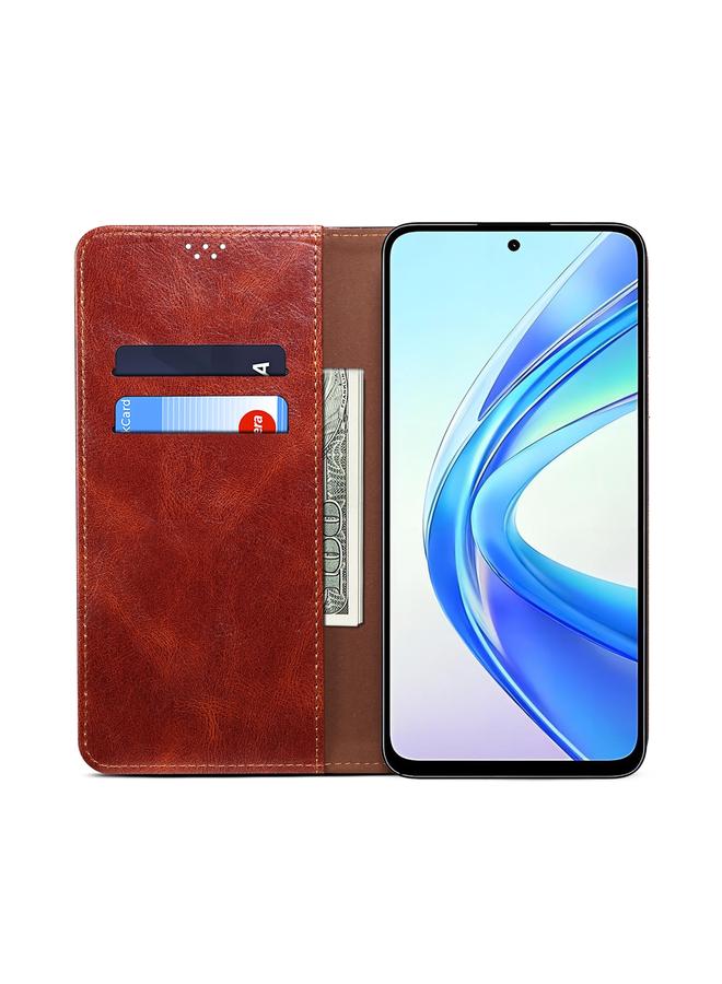 اس-توب جراب لهاتف Honor Play 8T 5G / X7b جراب هاتف جلدي من الشمع الزيتي بنسيج Crazy Horse - Image 5