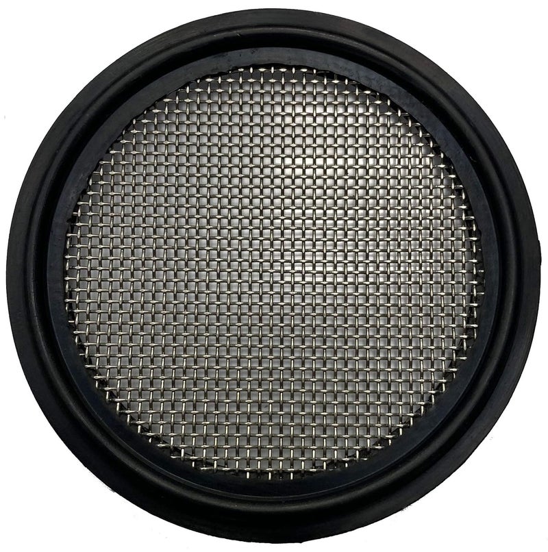 DR.COMPONENT 2" Sanitary Tri-Clamp Gaskets (Pack of 2), Bonded Type Screen (#20 Mesh/ 841 μm) Gaskets, Black EPDM - Image 1