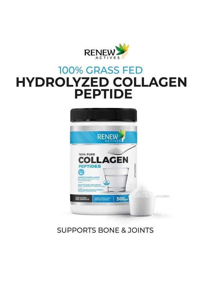 Renew Actives - Hydrolyzed Bovine Collagen Peptides Powder 100% Grass Fed Bovine Collagen - Unflavored Powdered Bone Broth Collagen Supplement for Healthy Skin, Hair, Joints - Keto and Paleo Friendly - Image 1