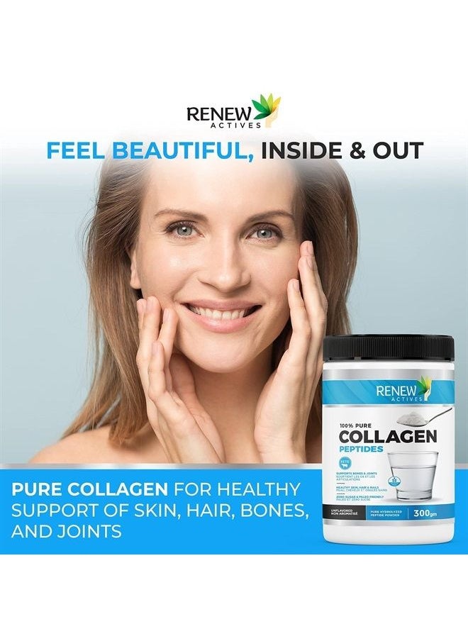 Renew Actives - Hydrolyzed Bovine Collagen Peptides Powder 100% Grass Fed Bovine Collagen - Unflavored Powdered Bone Broth Collagen Supplement for Healthy Skin, Hair, Joints - Keto and Paleo Friendly - Image 1